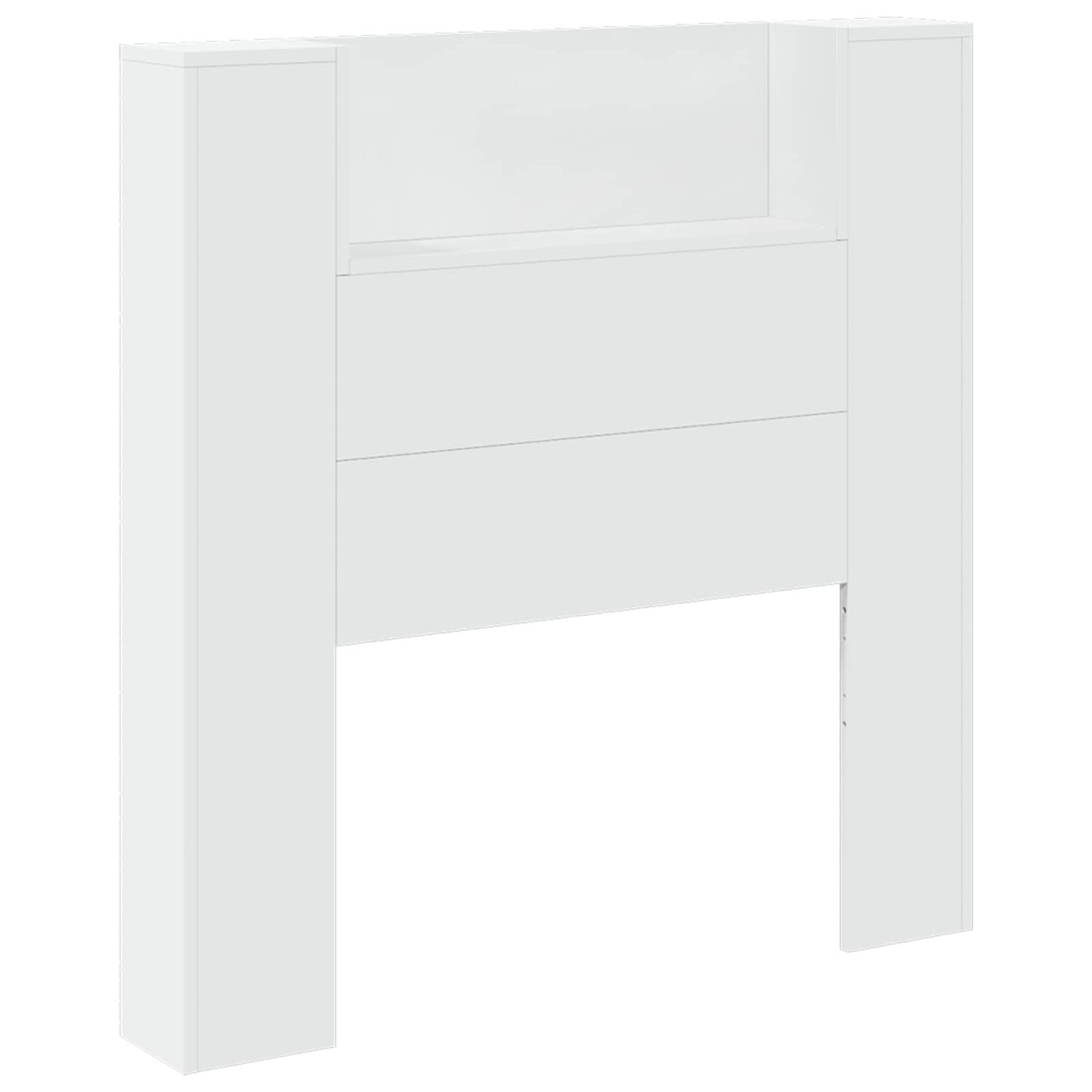 vidaXL Storage Headboard with LED White Engineered Wood