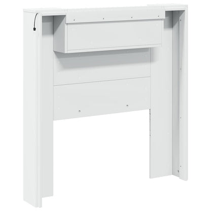 vidaXL Storage Headboard with LED White Engineered Wood