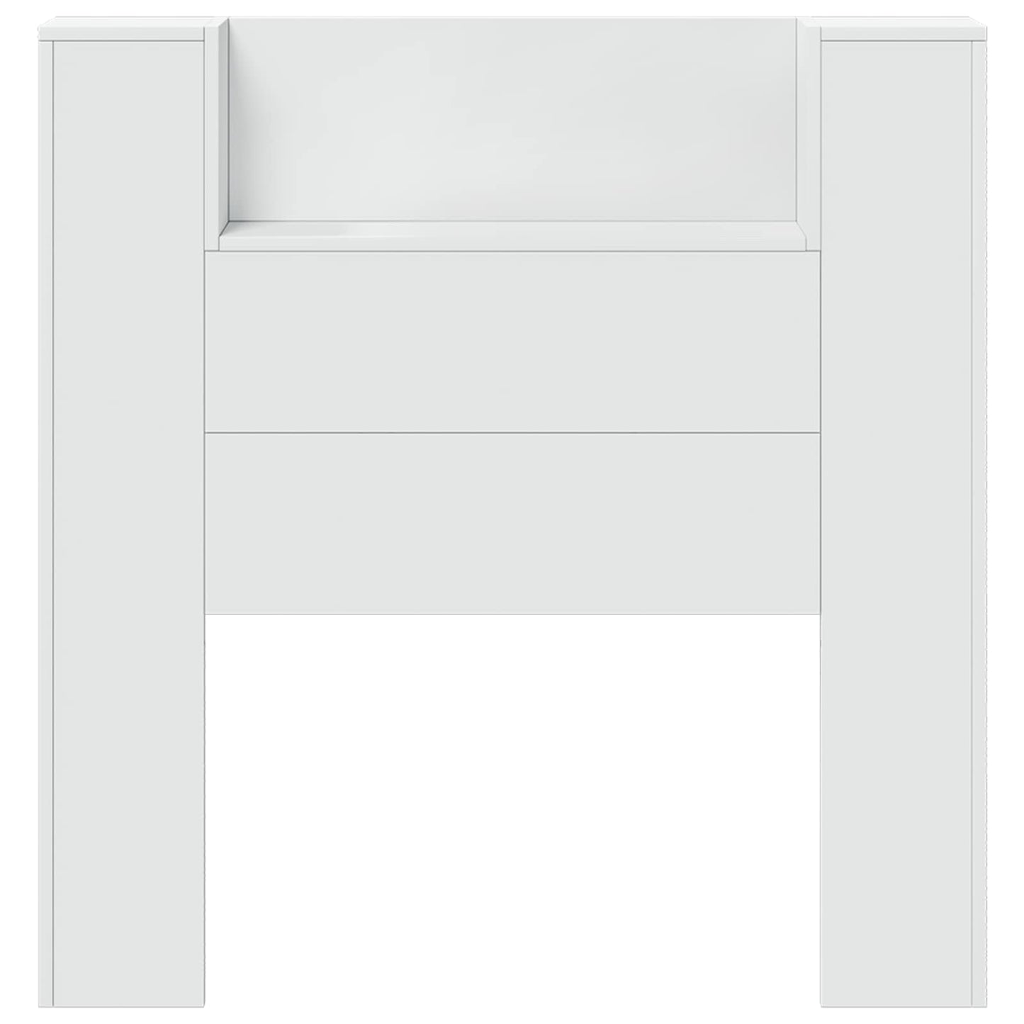 vidaXL Storage Headboard with LED White Engineered Wood