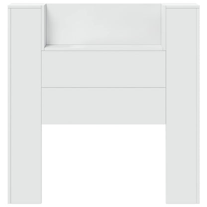 vidaXL Storage Headboard with LED White Engineered Wood