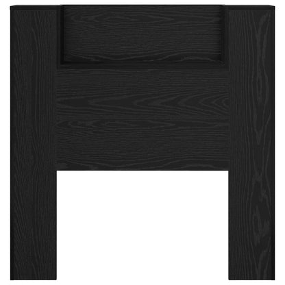vidaXL Storage Headboard with LED Black Oak Engineered Wood