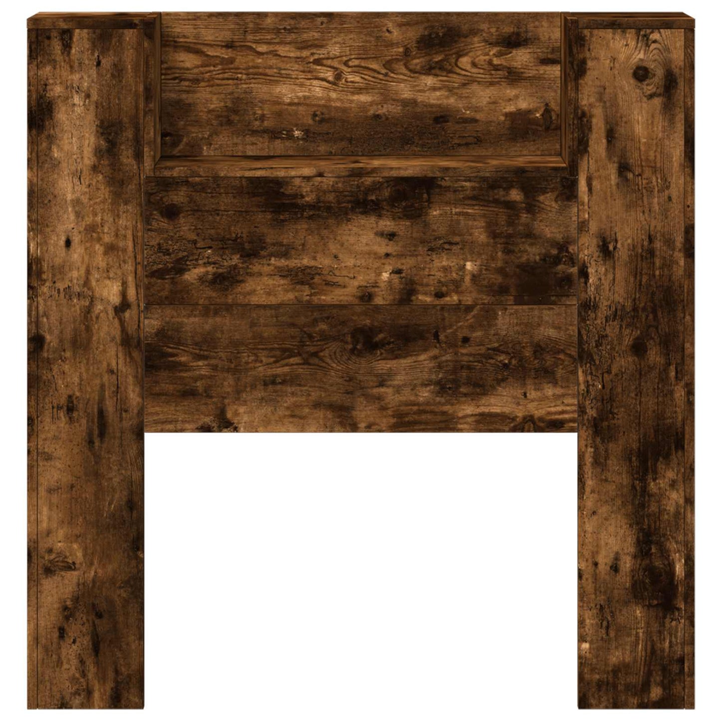 vidaXL Storage Headboard with LED Smoked Oak Engineered Wood