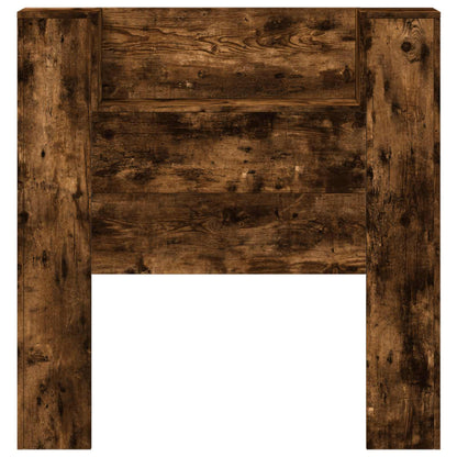 vidaXL Storage Headboard with LED Smoked Oak Engineered Wood