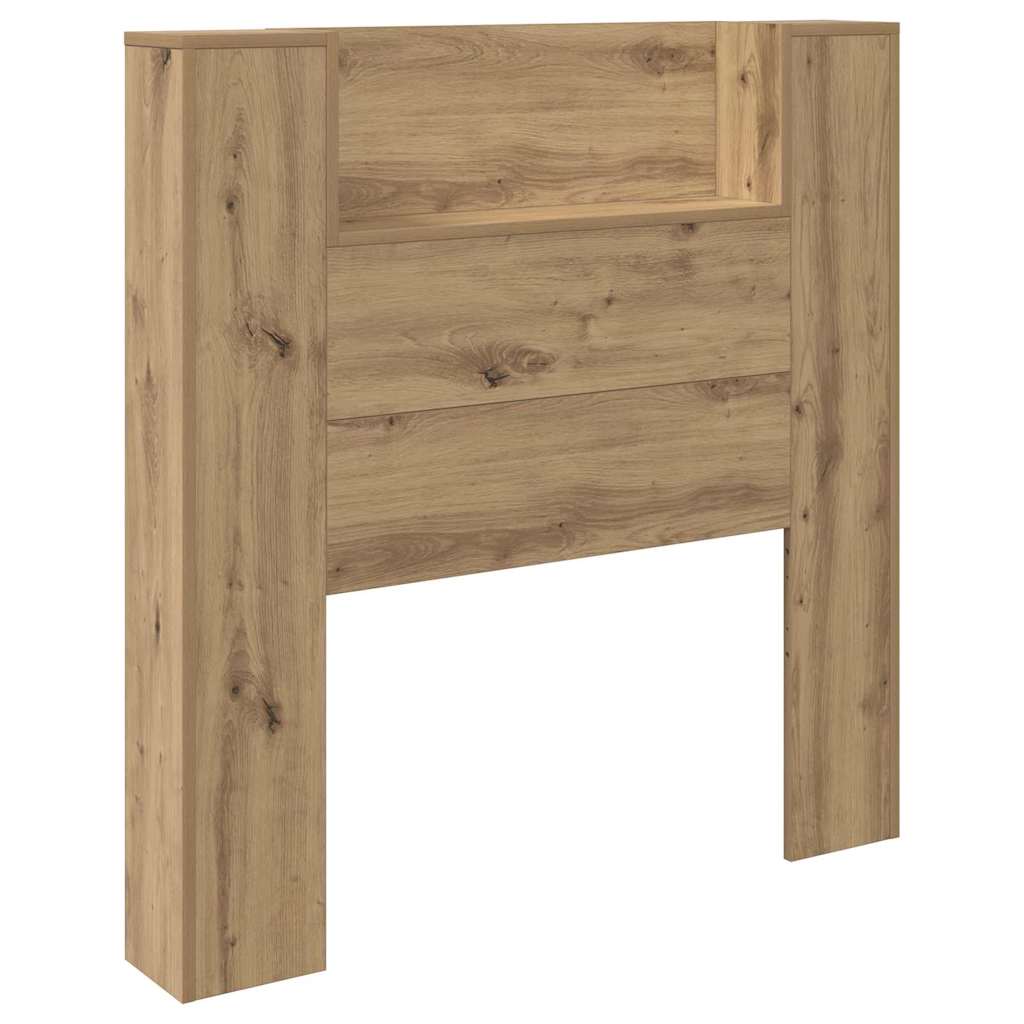vidaXL Storage Headboard with LED Artisan Oak Engineered Wood