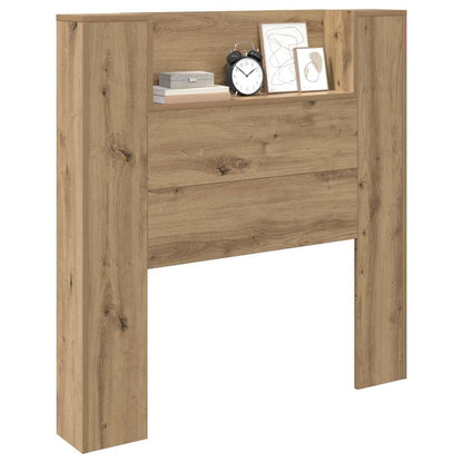 vidaXL Storage Headboard with LED Artisan Oak Engineered Wood