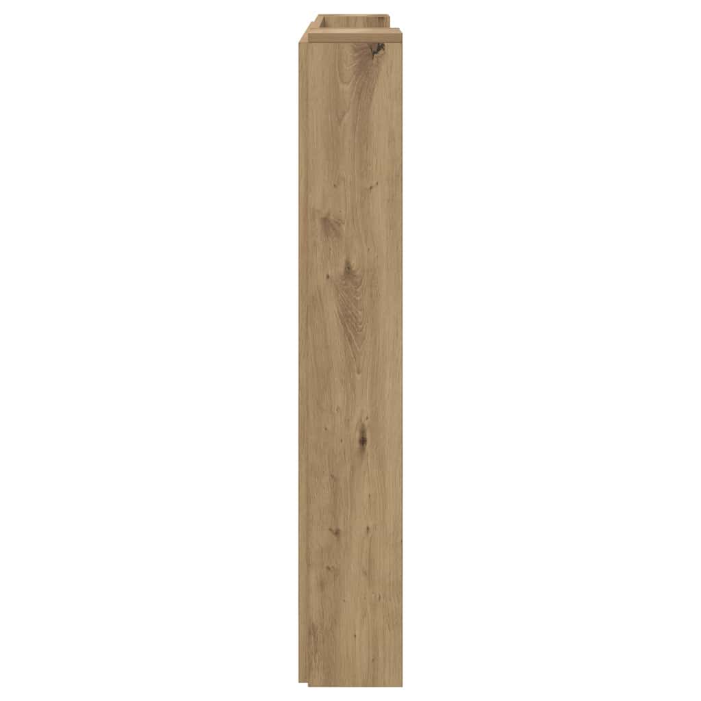 vidaXL Storage Headboard with LED Artisan Oak Engineered Wood
