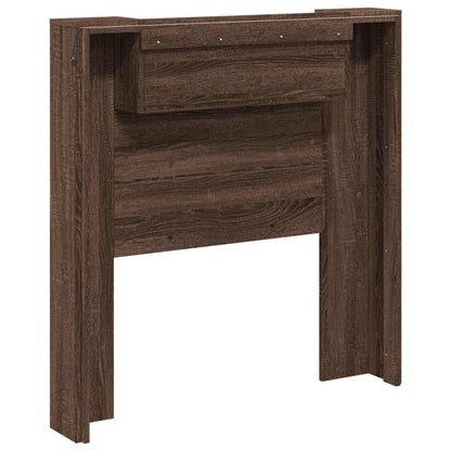 vidaXL Storage Headboard with LED Brown Oak Engineered Wood
