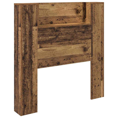 vidaXL Storage Headboard with LED Old Wood Engineered Wood