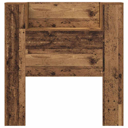 vidaXL Storage Headboard with LED Old Wood Engineered Wood