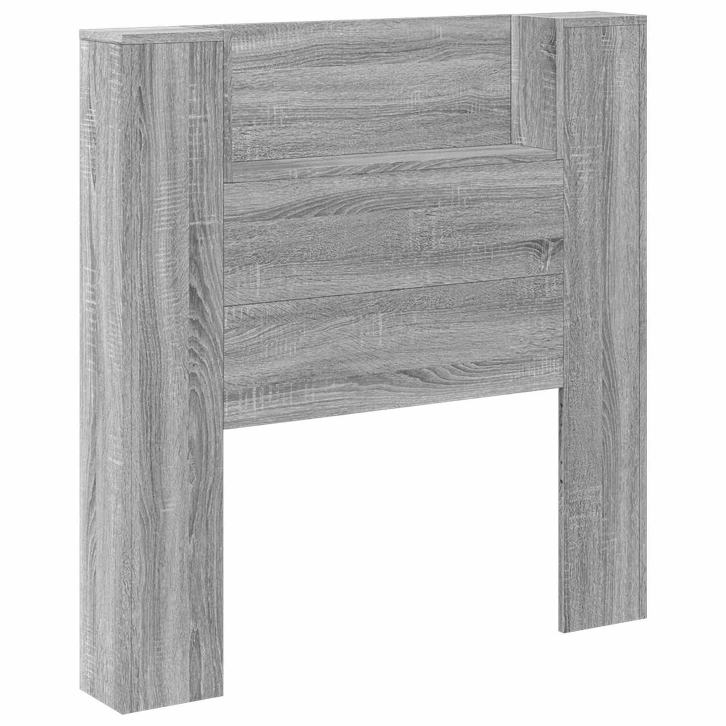 vidaXL Storage Headboard with LED Grey Sonoma Engineered Wood