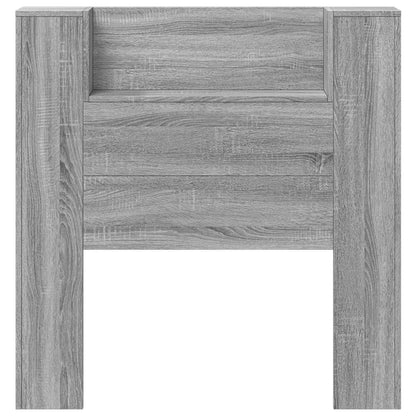 vidaXL Storage Headboard with LED Grey Sonoma Engineered Wood