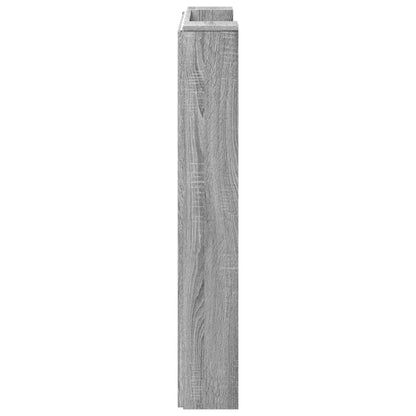 vidaXL Storage Headboard with LED Grey Sonoma Engineered Wood