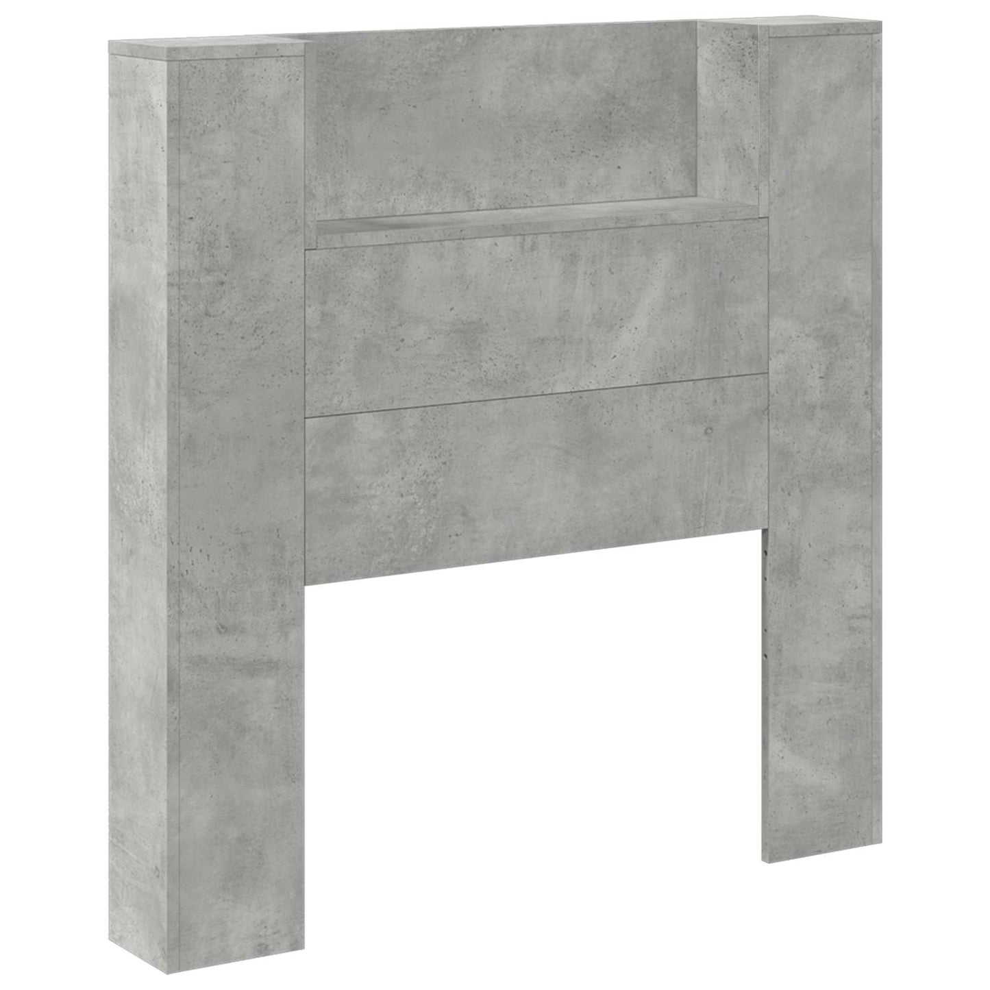vidaXL Storage Headboard with LED Concrete Grey Engineered Wood