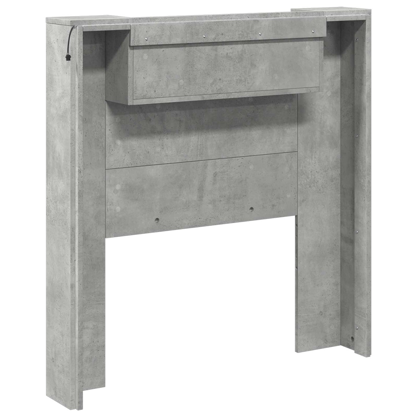 vidaXL Storage Headboard with LED Concrete Grey Engineered Wood