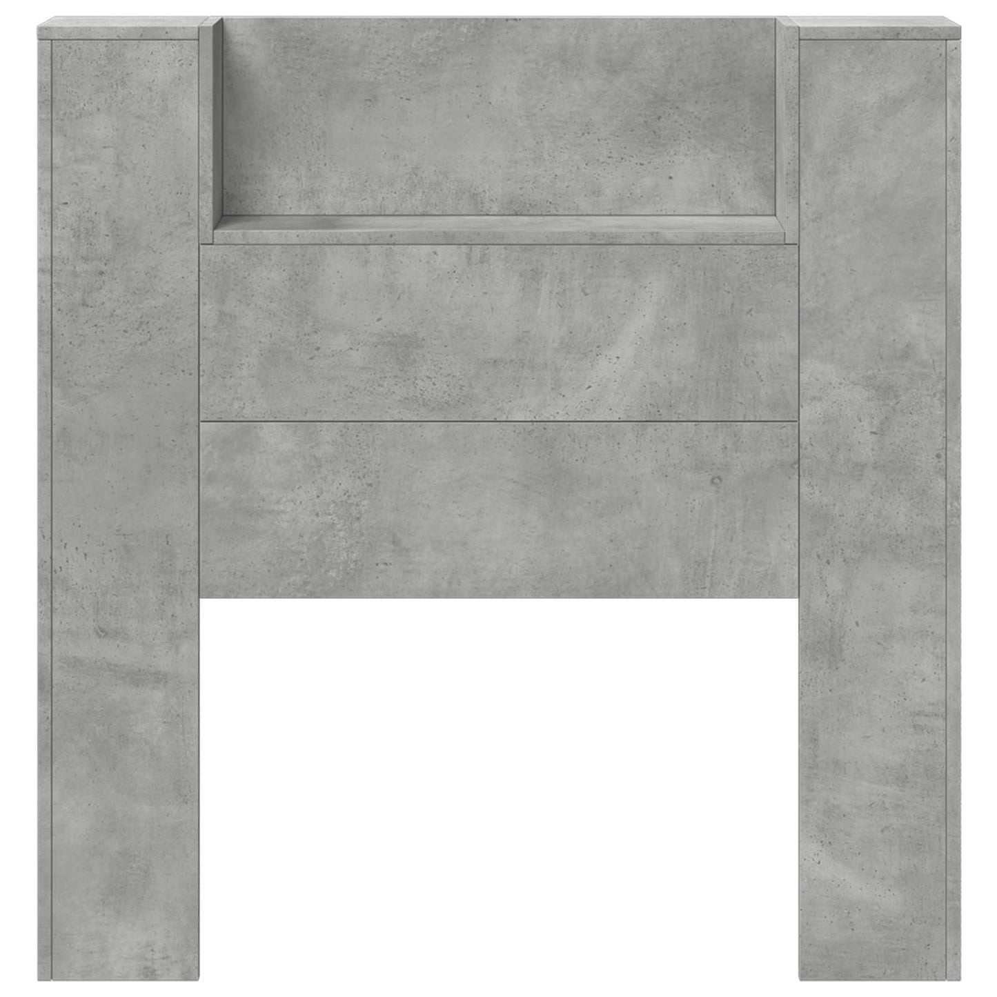 vidaXL Storage Headboard with LED Concrete Grey Engineered Wood
