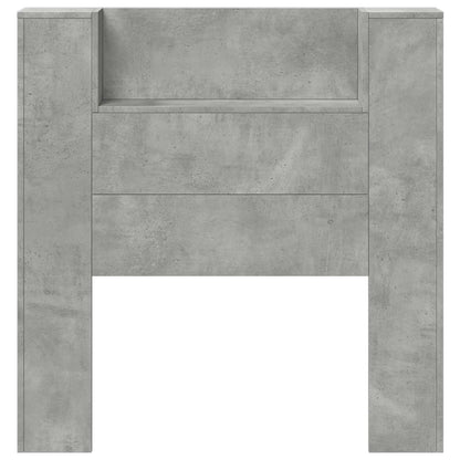 vidaXL Storage Headboard with LED Concrete Grey Engineered Wood