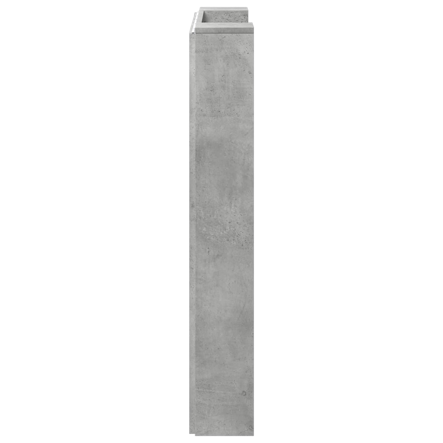 vidaXL Storage Headboard with LED Concrete Grey Engineered Wood