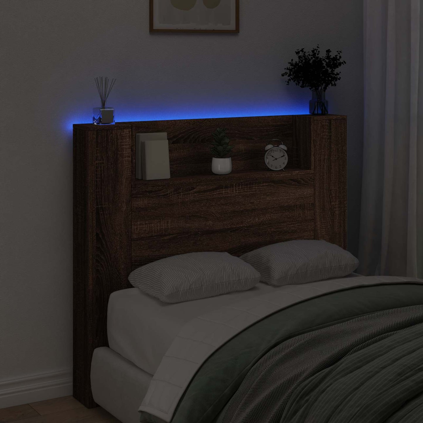 vidaXL Headboard Brown Oak 120 x 16.5 x 103.5 cm Engineered Wood
