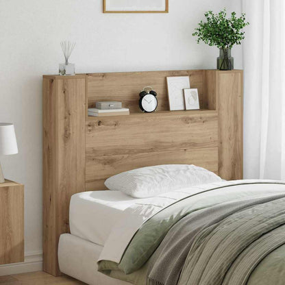 vidaXL Storage Headboard with LED Artisan Oak Engineered Wood