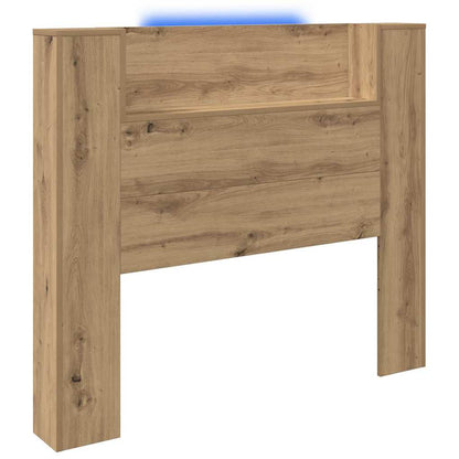 vidaXL Storage Headboard with LED Artisan Oak Engineered Wood