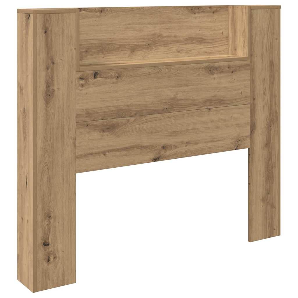 vidaXL Storage Headboard with LED Artisan Oak Engineered Wood