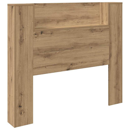 vidaXL Storage Headboard with LED Artisan Oak Engineered Wood