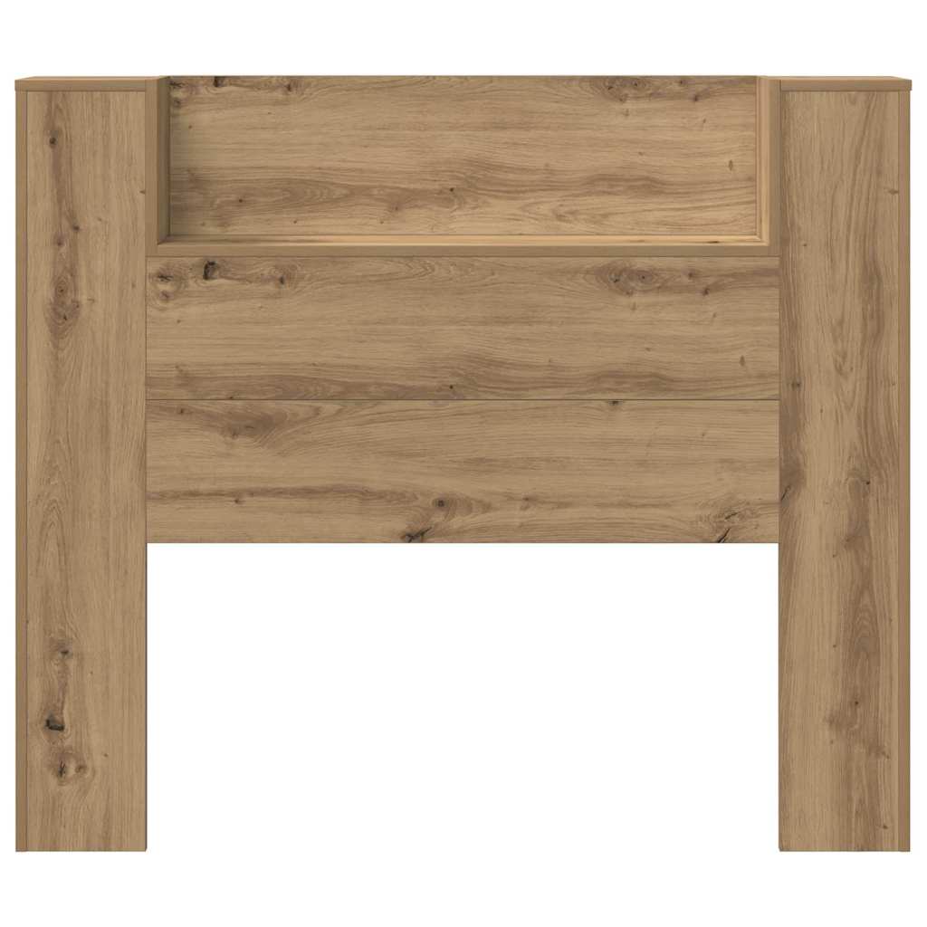 vidaXL Storage Headboard with LED Artisan Oak Engineered Wood