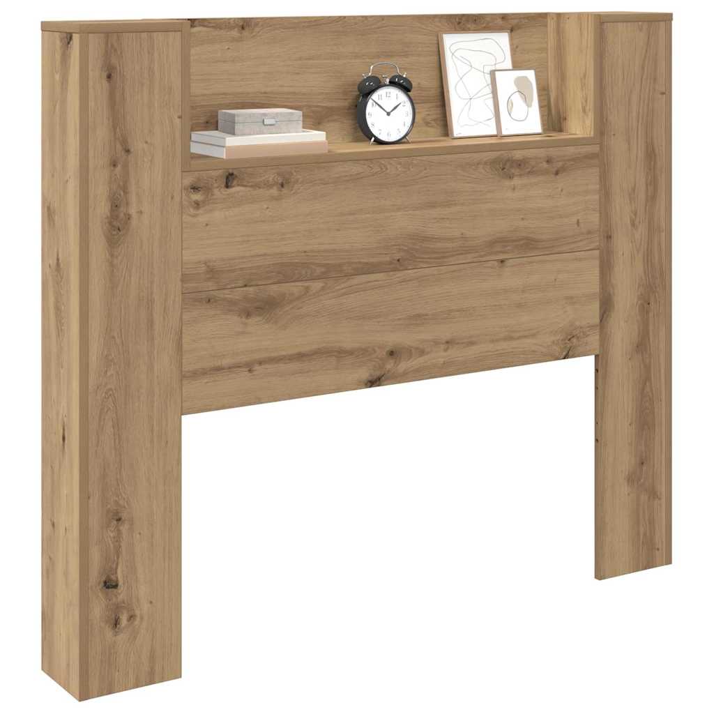 vidaXL Storage Headboard with LED Artisan Oak Engineered Wood