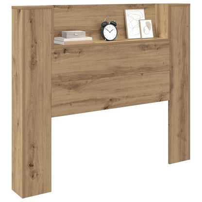 vidaXL Storage Headboard with LED Artisan Oak Engineered Wood