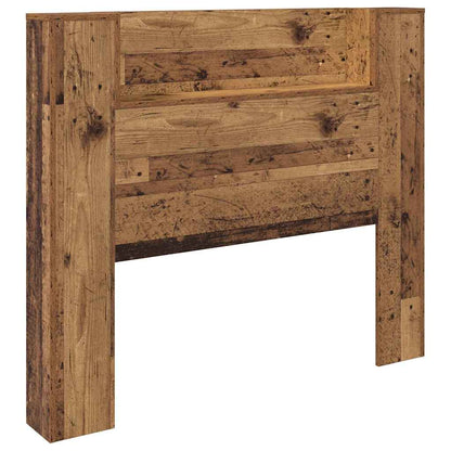 vidaXL Storage Headboard with LED Old Wood Engineered Wood