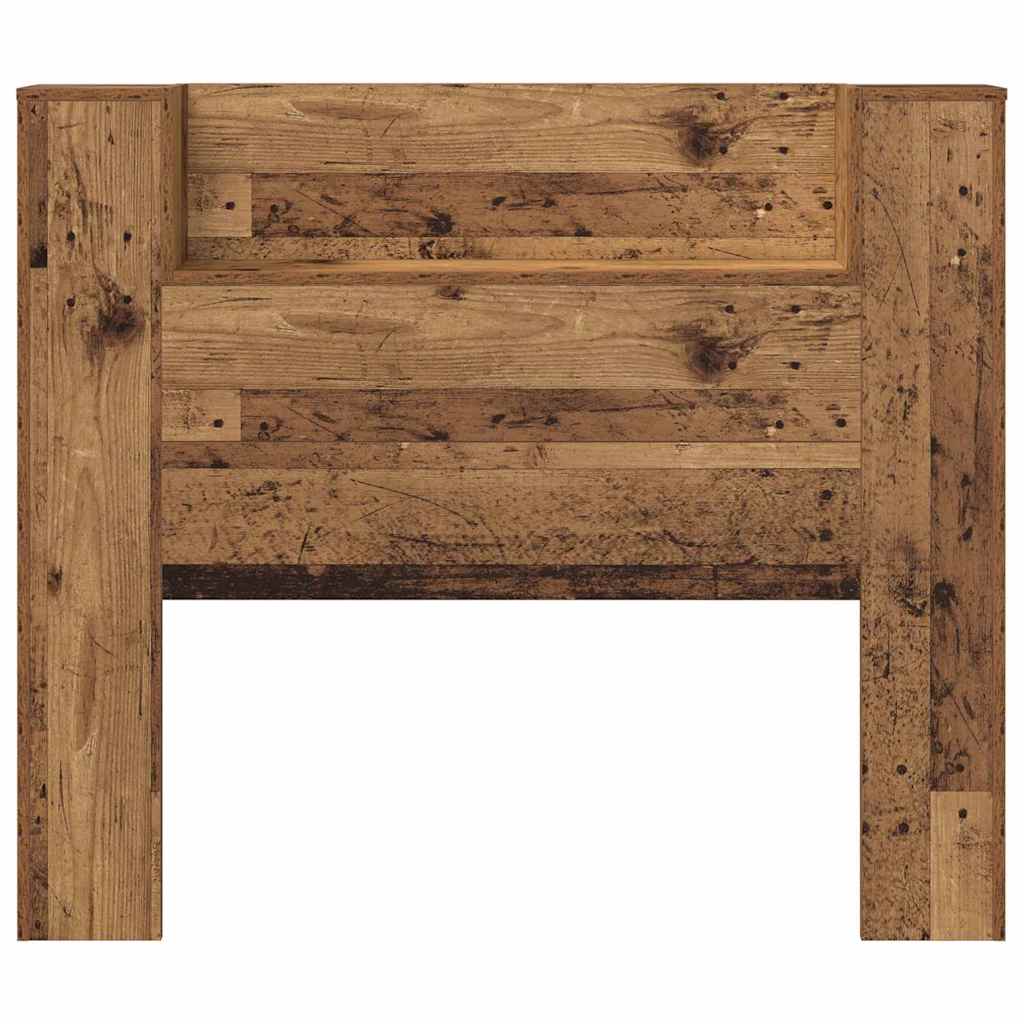 vidaXL Storage Headboard with LED Old Wood Engineered Wood