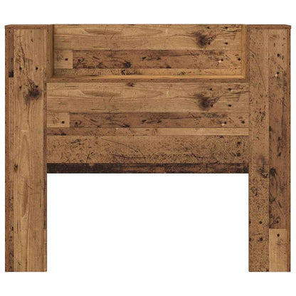 vidaXL Storage Headboard with LED Old Wood Engineered Wood