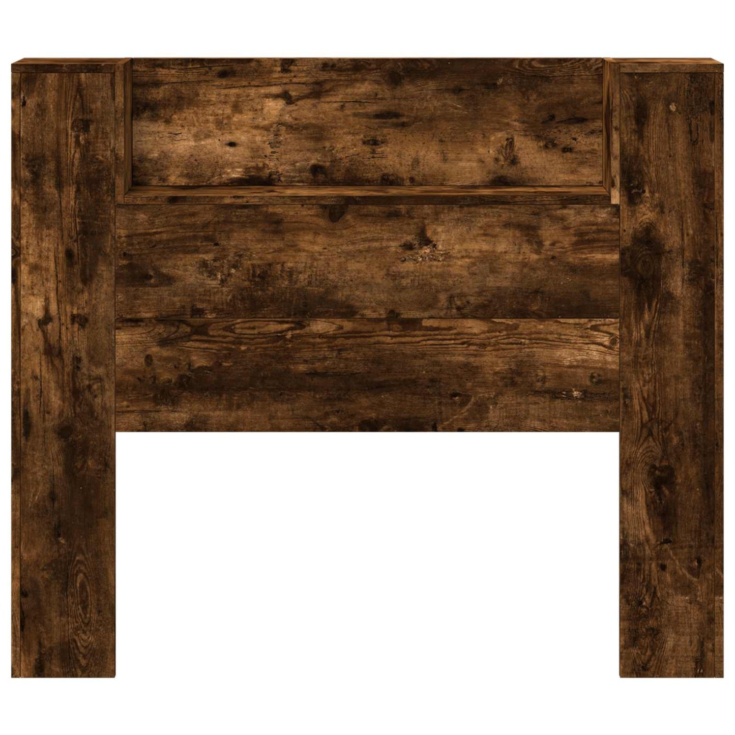 vidaXL Storage Headboard with LED Smoked Oak Engineered Wood