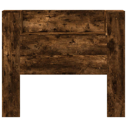 vidaXL Storage Headboard with LED Smoked Oak Engineered Wood