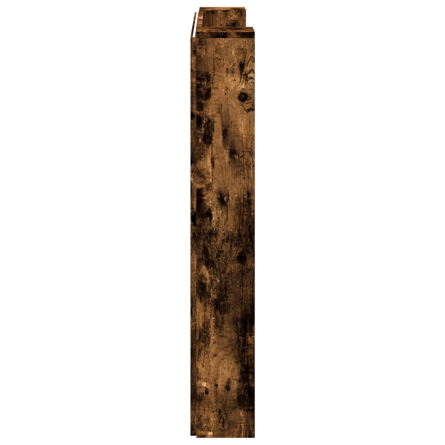 vidaXL Storage Headboard with LED Smoked Oak Engineered Wood