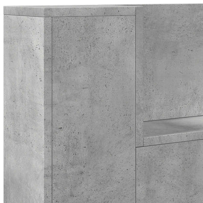 vidaXL Storage Headboard with LED Concrete Grey Engineered Wood