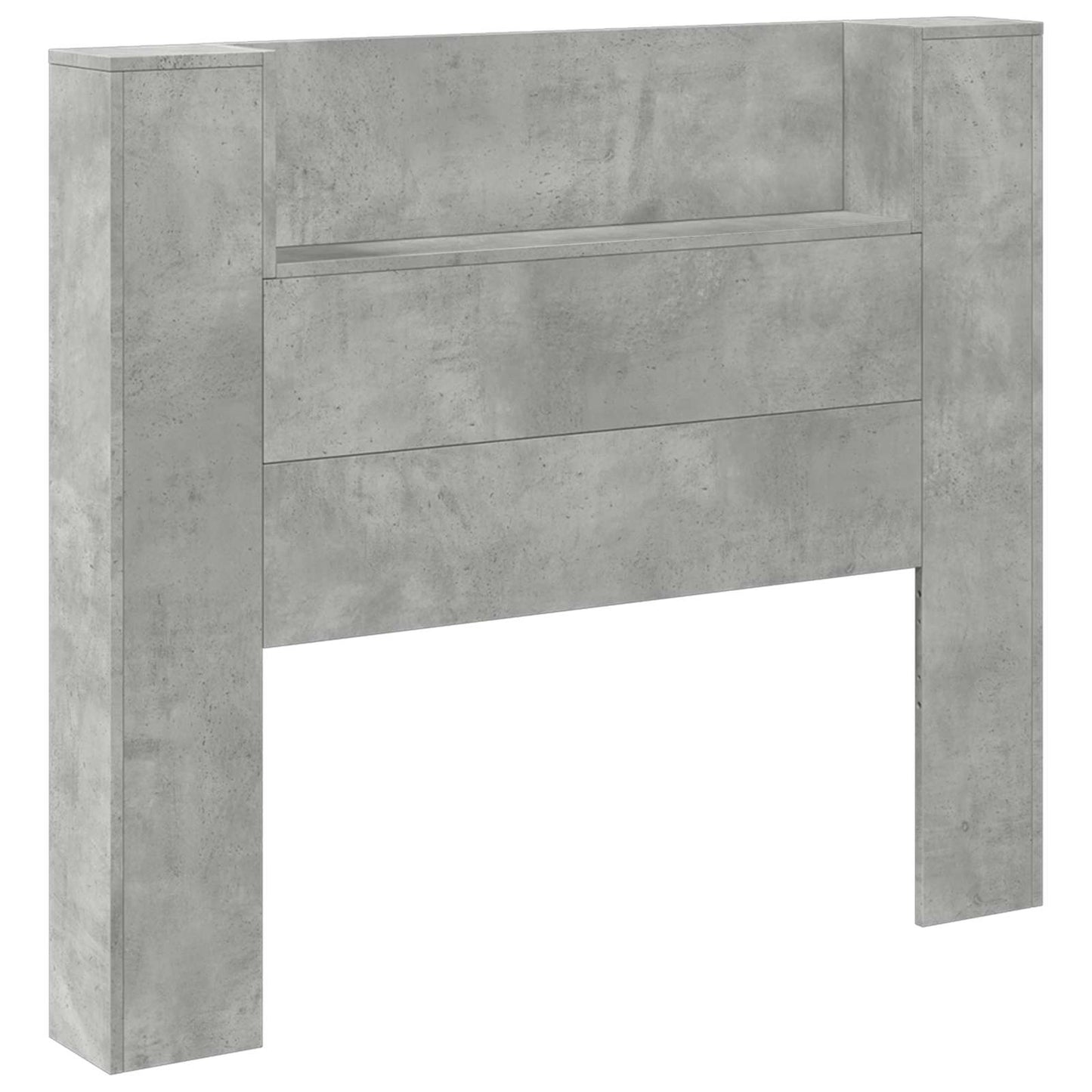 vidaXL Storage Headboard with LED Concrete Grey Engineered Wood
