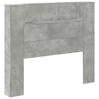 vidaXL Storage Headboard with LED Concrete Grey Engineered Wood