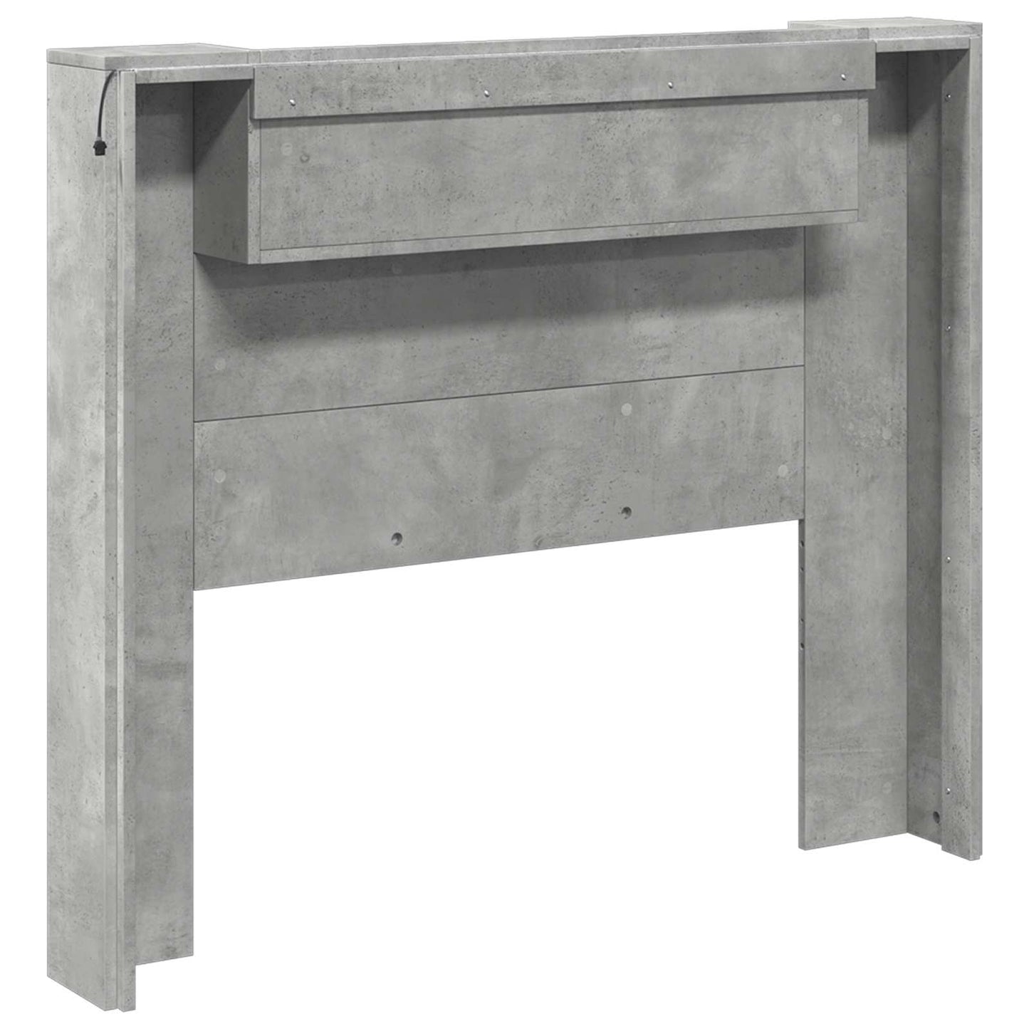 vidaXL Storage Headboard with LED Concrete Grey Engineered Wood