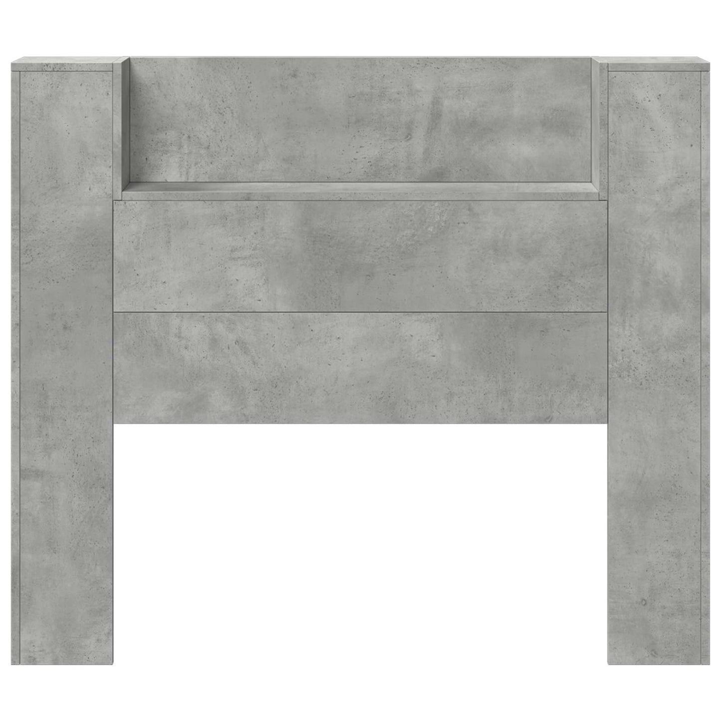 vidaXL Storage Headboard with LED Concrete Grey Engineered Wood