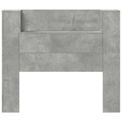 vidaXL Storage Headboard with LED Concrete Grey Engineered Wood