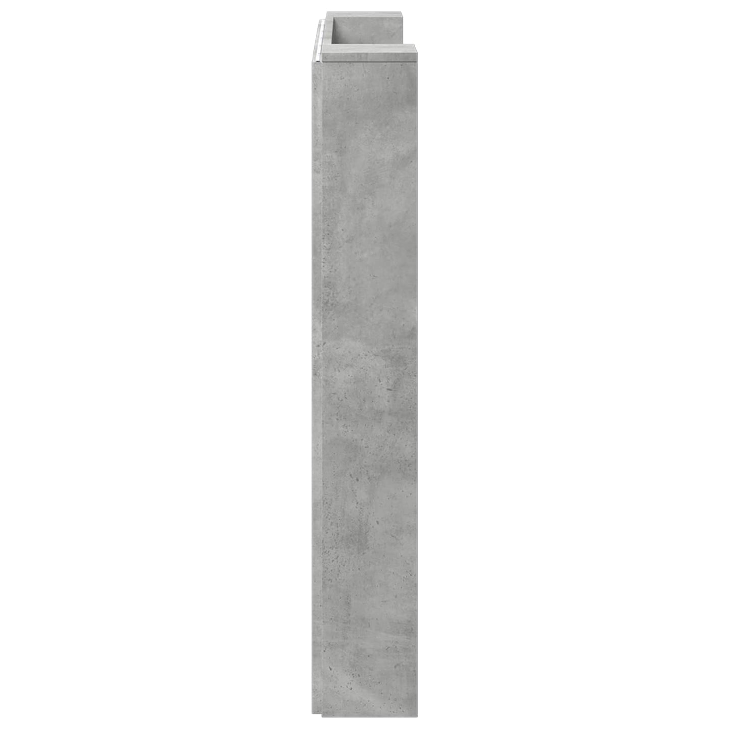 vidaXL Storage Headboard with LED Concrete Grey Engineered Wood