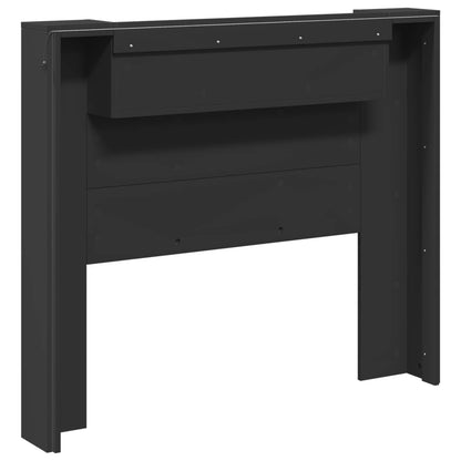 vidaXL Storage Headboard with LED Black Engineered Wood