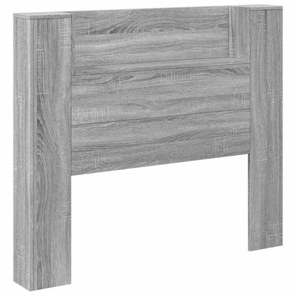 vidaXL Storage Headboard with LED Grey Sonoma Engineered Wood