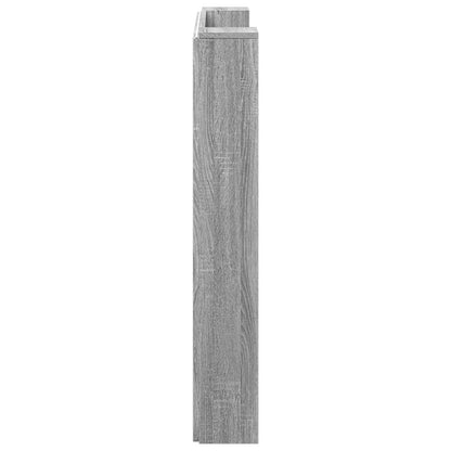 vidaXL Storage Headboard with LED Grey Sonoma Engineered Wood