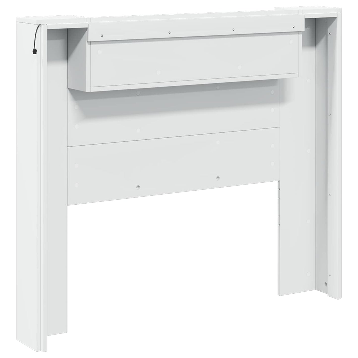 vidaXL Storage Headboard with LED White Engineered Wood