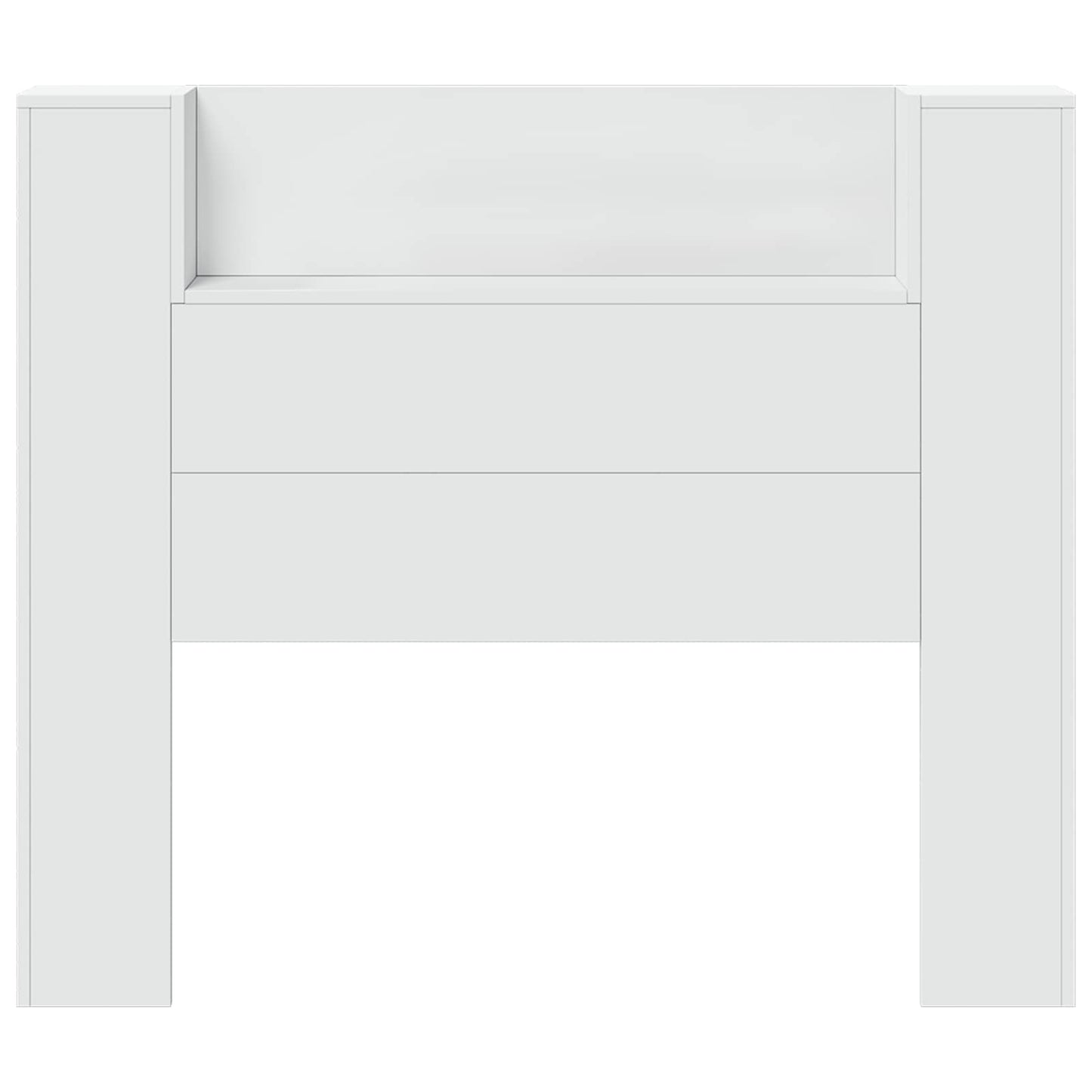 vidaXL Storage Headboard with LED White Engineered Wood