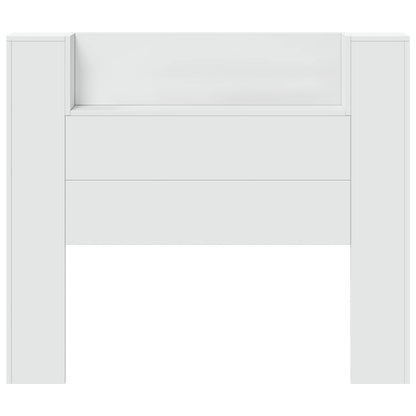 vidaXL Storage Headboard with LED White Engineered Wood