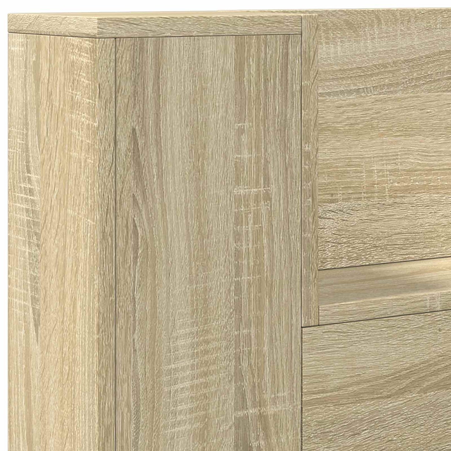 vidaXL Storage Headboard with LED Sonoma Oak Engineered Wood