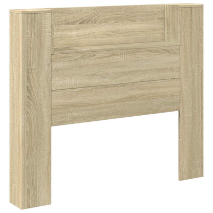 vidaXL Storage Headboard with LED Sonoma Oak Engineered Wood